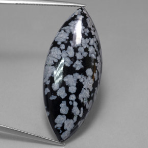Ossidiana fiocco di neve naturale multicolore da 21,50 ct, marchesa, opaco