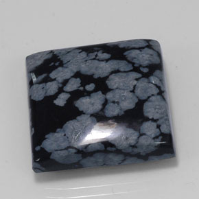 Ossidiana fiocco di neve naturale nero da 23,11 ct, quadrato, opaco
