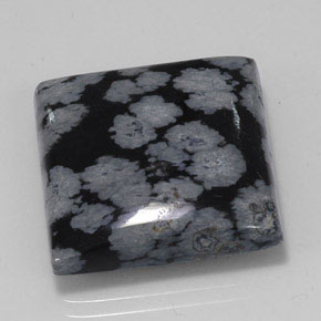 Ossidiana fiocco di neve naturale nero da 20,36 ct, quadrato, opaco