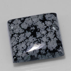 Ossidiana fiocco di neve naturale nero da 22,09 ct, quadrato, opaco