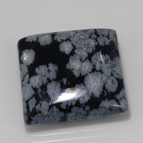 Ossidiana fiocco di neve naturale nero da 20,19 ct, quadrato, opaco