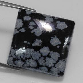 Ossidiana fiocco di neve naturale multicolore da 20,43 ct, quadrato, opaco