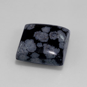 Ossidiana fiocco di neve naturale nero da 12,55 ct, quadrato, opaco
