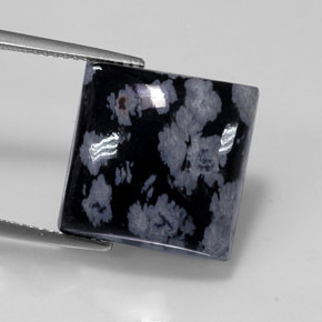Ossidiana fiocco di neve naturale multicolore da 11,52 ct, quadrato, opaco