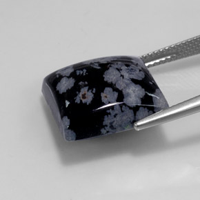 Ossidiana fiocco di neve naturale multicolore da 11,52 ct, quadrato, opaco
