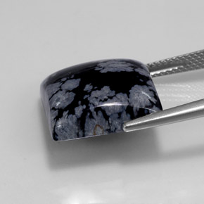 Ossidiana fiocco di neve naturale multicolore da 11,74 ct, quadrato, opaco