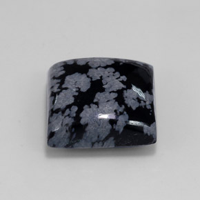 Ossidiana fiocco di neve naturale nero da 12,14 ct, quadrato, opaco