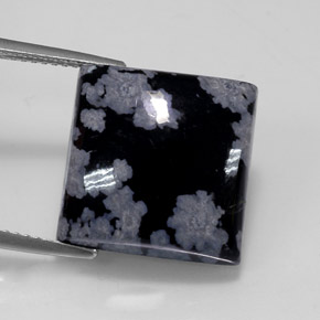 Ossidiana fiocco di neve naturale multicolore da 12,26 ct, quadrato, opaco