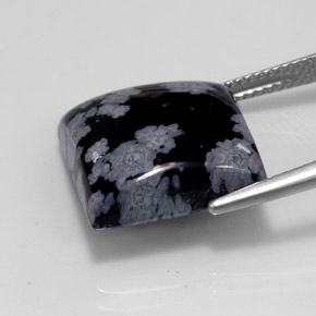 Ossidiana fiocco di neve naturale multicolore da 12,26 ct, quadrato, opaco