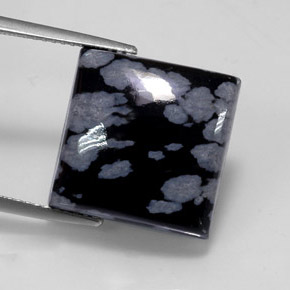 Ossidiana fiocco di neve naturale multicolore da 11,53 ct, quadrato, opaco