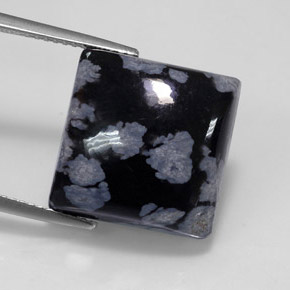 Ossidiana fiocco di neve naturale multicolore da 11,46 ct, quadrato, opaco