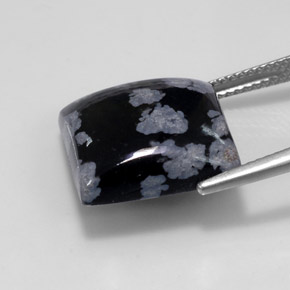 Ossidiana fiocco di neve naturale multicolore da 11,46 ct, quadrato, opaco