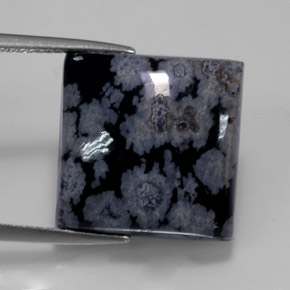 Ossidiana fiocco di neve naturale multicolore da 11,21 ct, quadrato, opaco