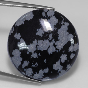 Ossidiana fiocco di neve naturale multicolore da 27,65 ct, taglio rotondo, opaco