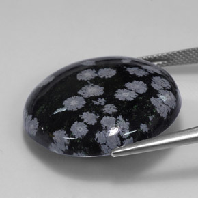 Ossidiana fiocco di neve naturale multicolore da 25,71 ct, taglio rotondo, opaco