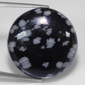 Ossidiana fiocco di neve naturale multicolore da 26,06 ct, taglio rotondo, opaco
