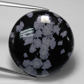 Ossidiana fiocco di neve naturale multicolore da 26,71 ct, taglio rotondo, opaco