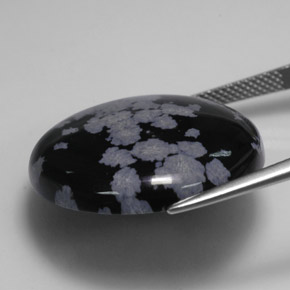 Ossidiana fiocco di neve naturale multicolore da 26,71 ct, taglio rotondo, opaco
