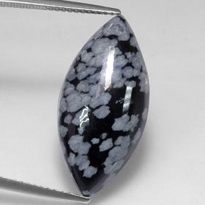 Ossidiana fiocco di neve naturale nero da 10,14 ct, marchesa, opaco