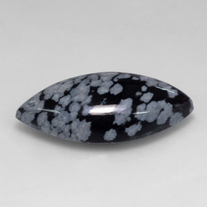 Ossidiana fiocco di neve naturale nero da 10,14 ct, marchesa, opaco