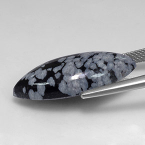 Ossidiana fiocco di neve naturale nero da 10,14 ct, marchesa, opaco