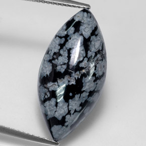 Ossidiana fiocco di neve naturale multicolore da 9,88 ct, marchesa, opaco