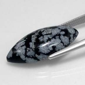 Ossidiana fiocco di neve naturale multicolore da 9,88 ct, marchesa, opaco