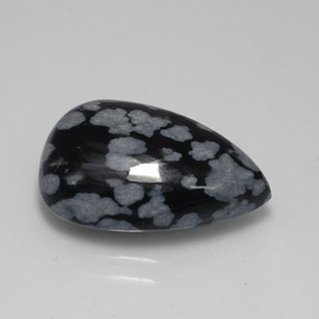 Ossidiana fiocco di neve naturale multicolore da 6,26 ct, taglio a pera, opaco