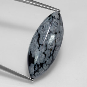 Ossidiana fiocco di neve naturale multicolore da 8,69 ct, marchesa, opaco