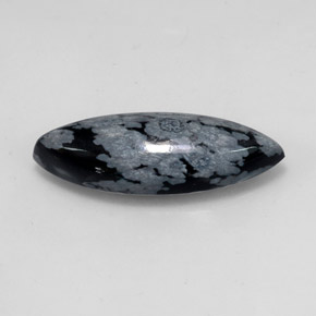 Ossidiana fiocco di neve naturale multicolore da 8,69 ct, marchesa, opaco