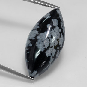 Ossidiana fiocco di neve naturale multicolore da 9,82 ct, marchesa, opaco