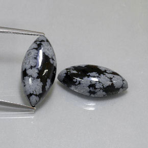Ossidiana fiocco di neve naturale nero da  ct, marchesa, opaco