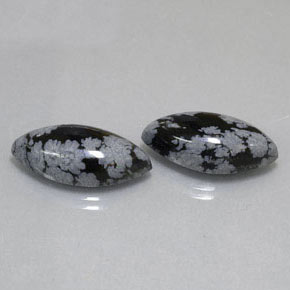 Ossidiana fiocco di neve naturale nero da  ct, marchesa, opaco