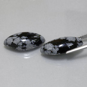Ossidiana fiocco di neve naturale nero da  ct, marchesa, opaco