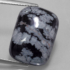 Ossidiana fiocco di neve naturale multicolore da 10,37 ct, taglio a cuscino, opaco