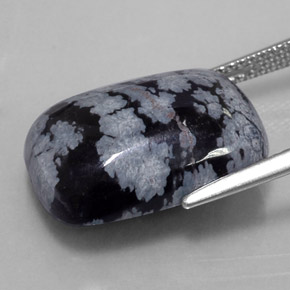 Ossidiana fiocco di neve naturale multicolore da 10,37 ct, taglio a cuscino, opaco