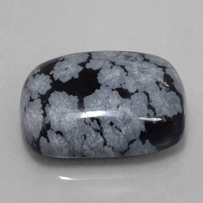 Ossidiana fiocco di neve naturale nero da 11,41 ct, taglio a cuscino, opaco