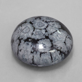 Ossidiana fiocco di neve naturale multicolore da 8,74 ct, taglio rotondo, opaco