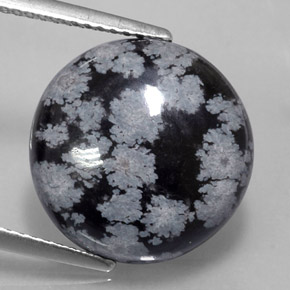 Ossidiana fiocco di neve naturale multicolore da 7,31 ct, taglio rotondo, opaco