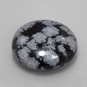 Ossidiana fiocco di neve naturale multicolore da 7,31 ct, taglio rotondo, opaco