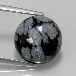 Ossidiana fiocco di neve naturale multicolore da 5,16 ct, taglio rotondo, opaco