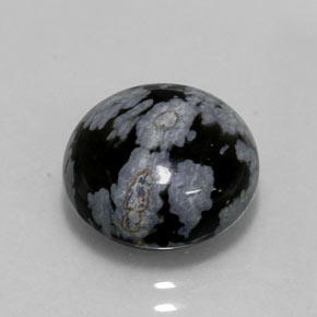 Ossidiana fiocco di neve naturale multicolore da 5,16 ct, taglio rotondo, opaco