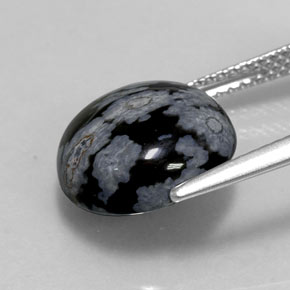 Ossidiana fiocco di neve naturale multicolore da 5,16 ct, taglio rotondo, opaco