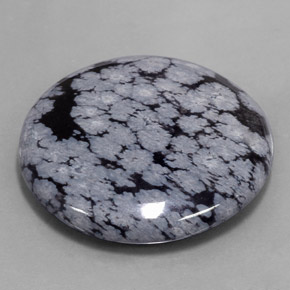 Ossidiana fiocco di neve naturale nero da 35,88 ct, taglio rotondo, opaco