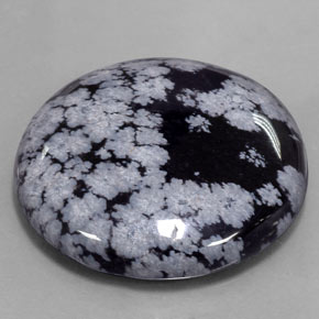 Ossidiana fiocco di neve naturale multicolore da 47,26 ct, taglio rotondo, opaco