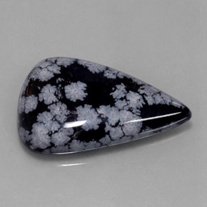 Ossidiana fiocco di neve naturale multicolore da 28,43 ct, taglio a pera, opaco