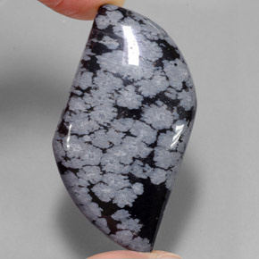Ossidiana fiocco di neve naturale nero da 49,62 ct, forma fantasia, opaco