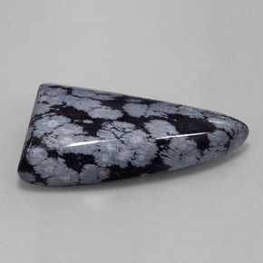 Ossidiana fiocco di neve naturale nero da 31,95 ct, forma fantasia, opaco