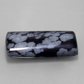 Ossidiana fiocco di neve naturale nero da 15,68 ct, baguette, opaco