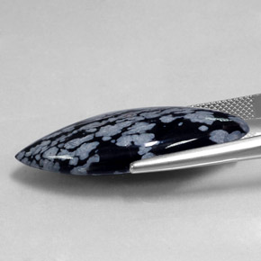 Ossidiana fiocco di neve naturale nero da 19,75 ct, marchesa, opaco